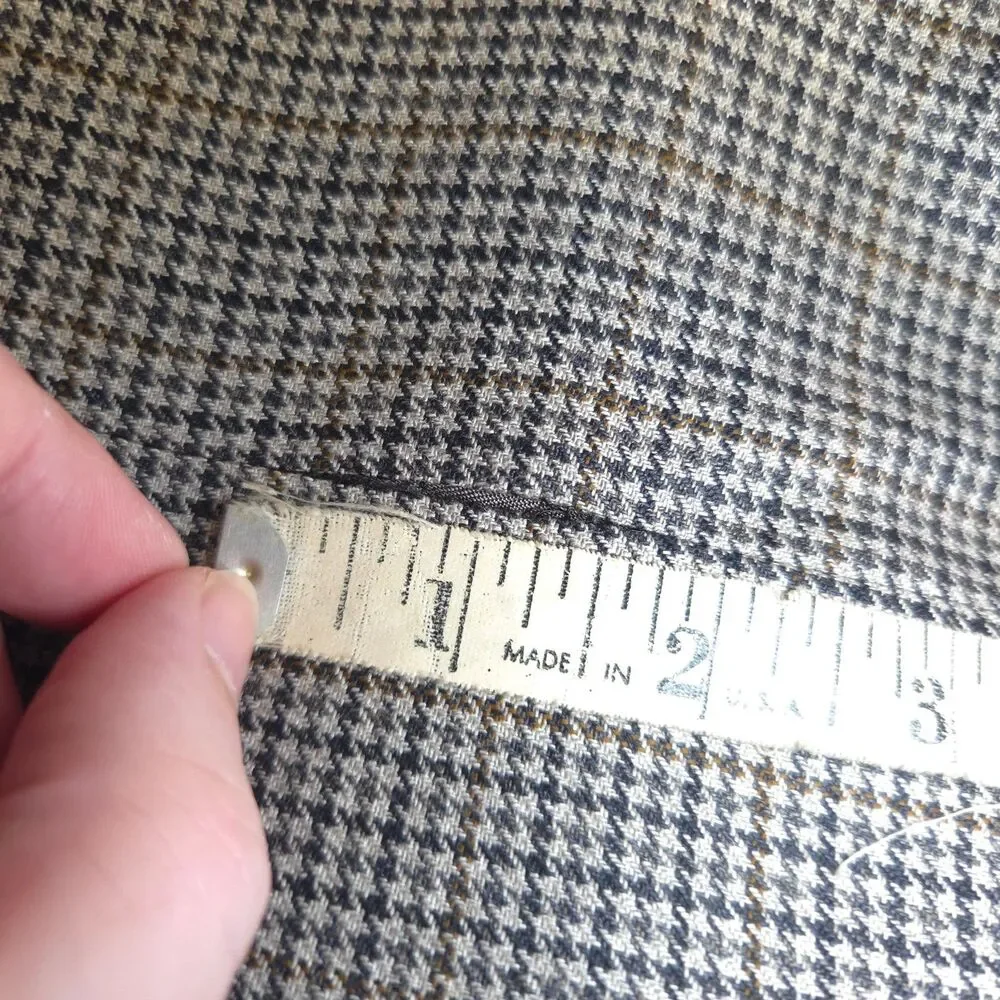 Hart Schaffner Marx Gray Black Tan Houndstooth 2-Button Blazer Men's 43R‎